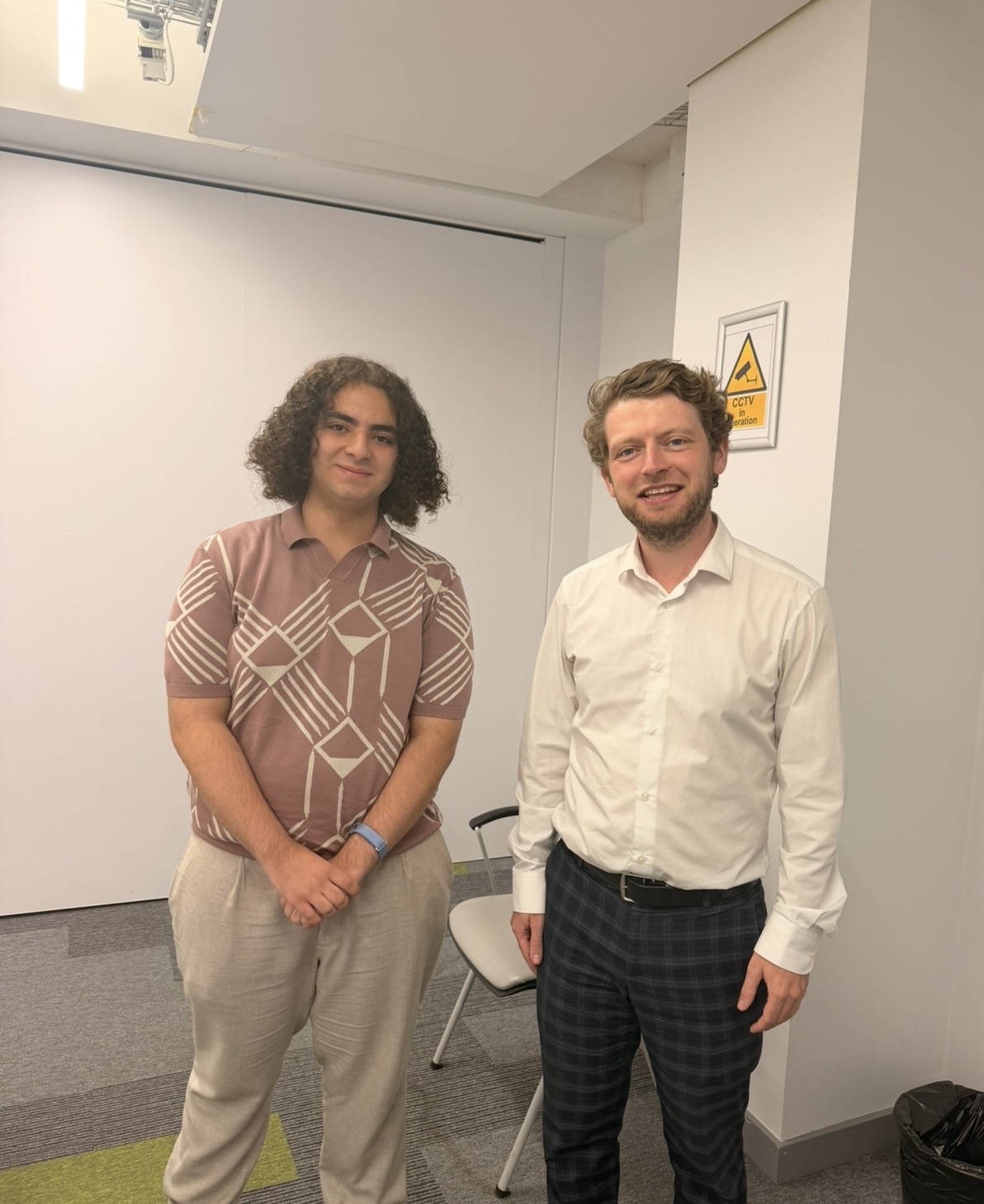 Mohammad Shehadeh standing with Connor Rand MP after their meeting